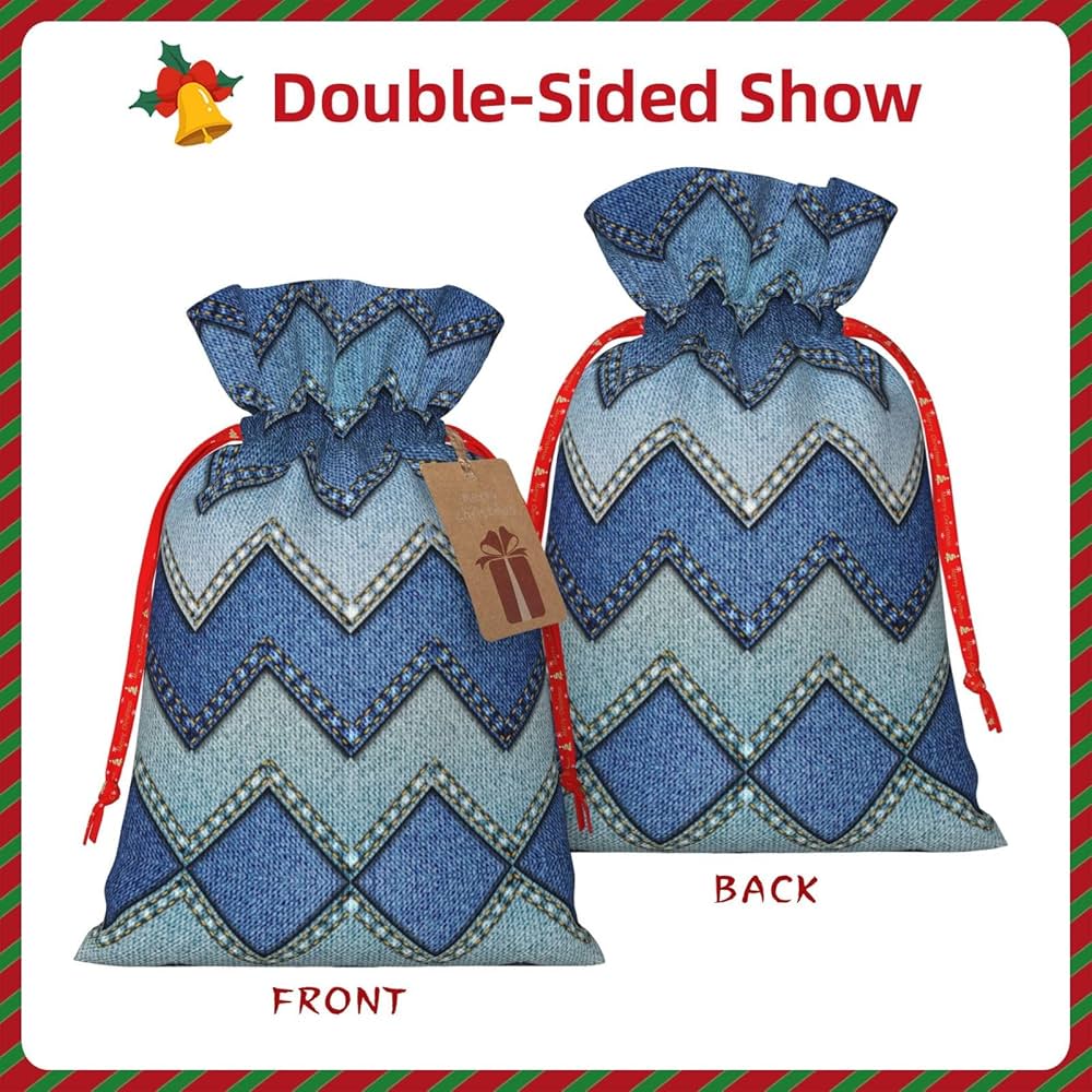 Amazon.com: YQxwJL Gradient Blue Denim Print Drawstring Bags