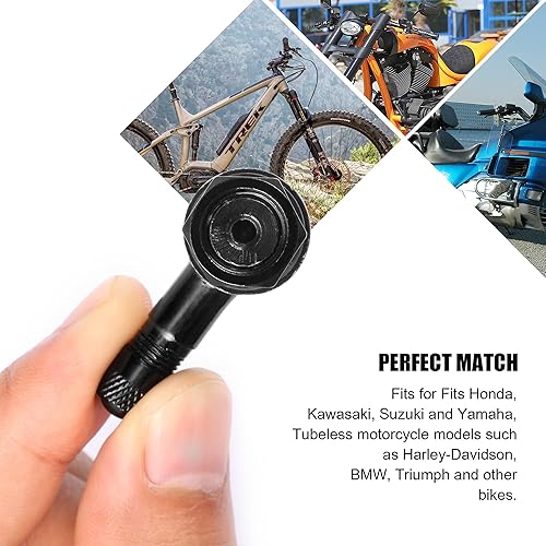 Miniatura 4 de VOFONO Vástagos de válvula de neumático de motocicleta CNC de 90 grados, diámetro de instalación de 0.394-0.445in para Harley Davidson, BMW, Honda,