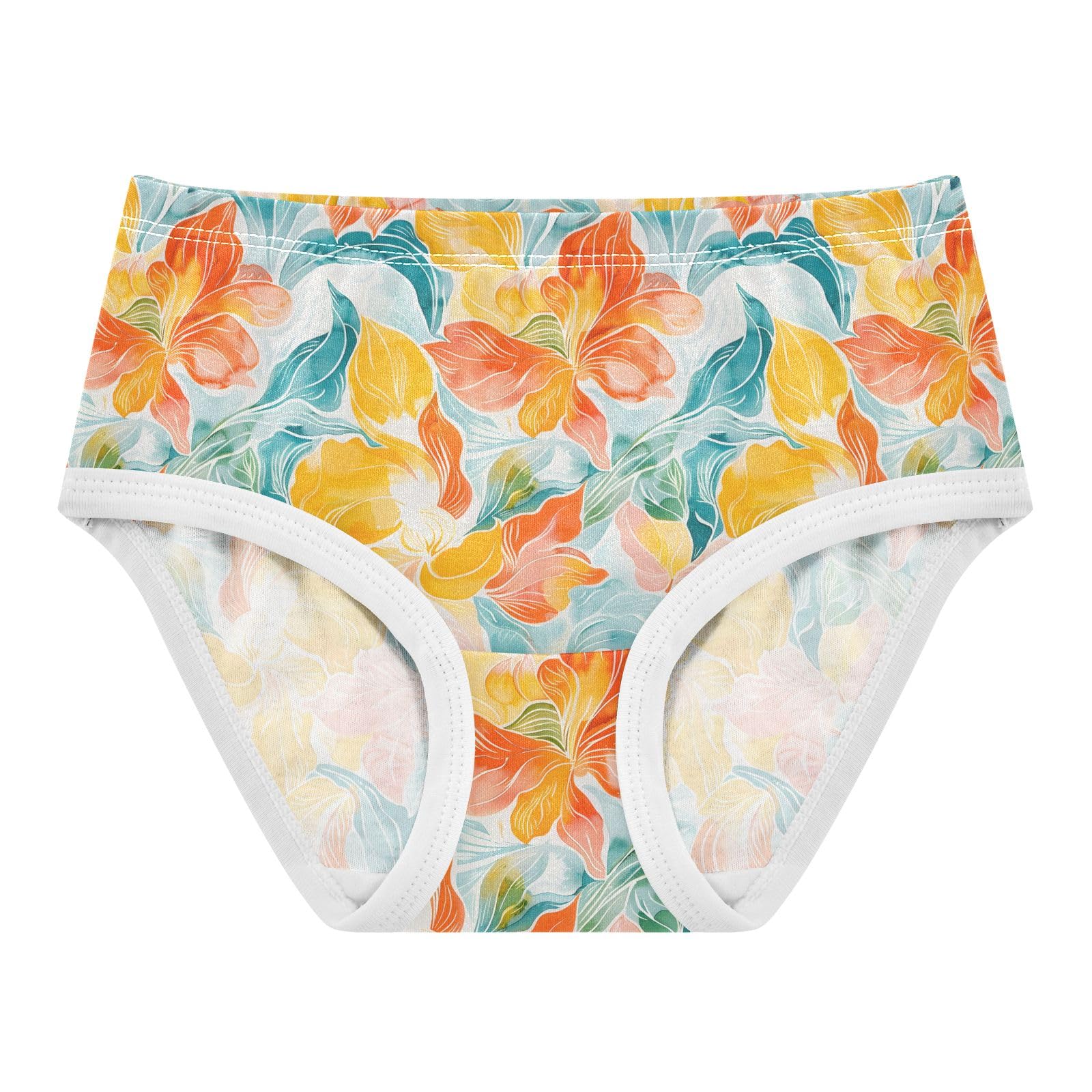 ALAZA Toddler Girls Cotton Hipster Underwear Soft Abstract Flowers 2 Pack 2T