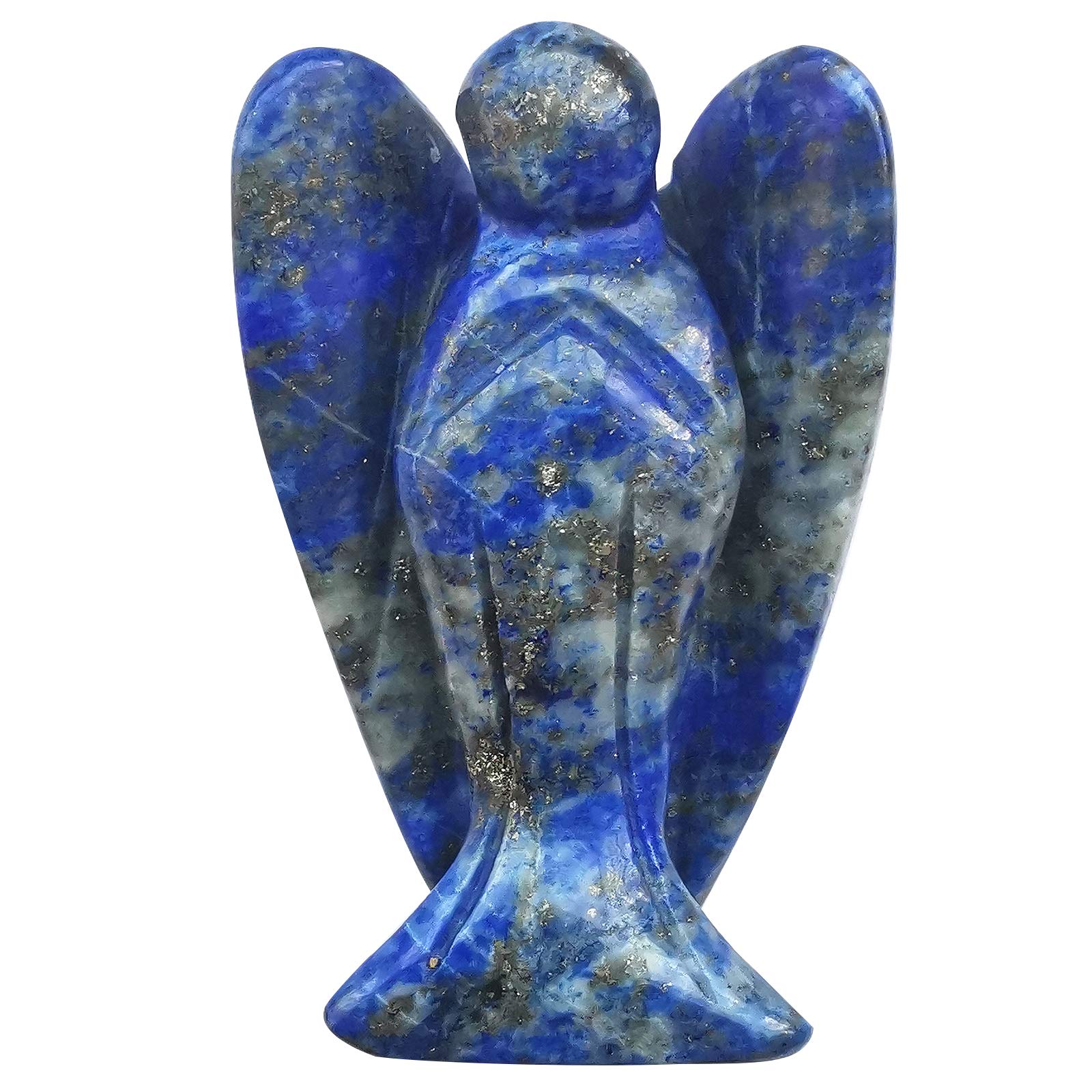 Lovionus89Lovionus89 Natural Lapis Lazuli Guardian Angel Statue, Hand Carved Stone Healing Crystal Bag Figures Decoration, 5 cm