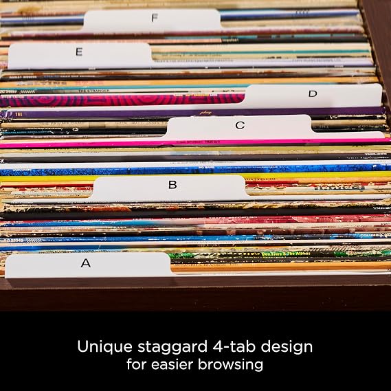A-Z Heavy Duty Vinyl Album Dividers, 12, White, Set of 26
