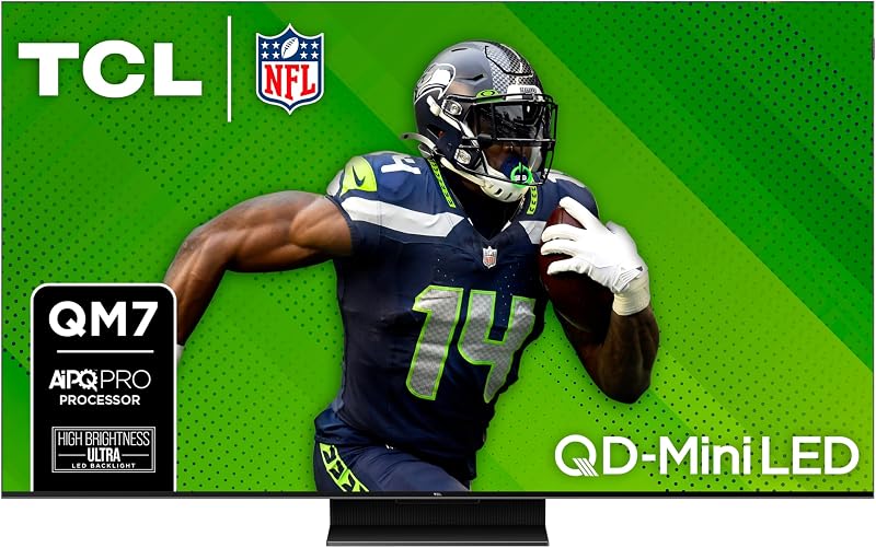 Televisor LED QM7 QLED 4K Smart QD-Mini de 55 pulgadas con Google TV (55QM751G, modelo 2024) Dolby Vision IQ, Dolby Atmos, HDR, acelerador de juegos de hasta 120 Hz, control remoto por voz, funciona con Alexa, transmisión de televisión