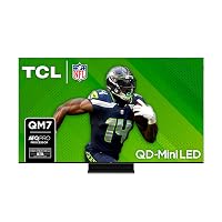 TCL 65-Inch QM7 QLED 4K Smart QD-Mini LED TV with Google TV (65QM751G, 2024 Model) Dolby Vision IQ, Dolby Atmos, HDR, Game Accelerator up to 240Hz, Voice Remote, Works with Alexa, Streaming Television