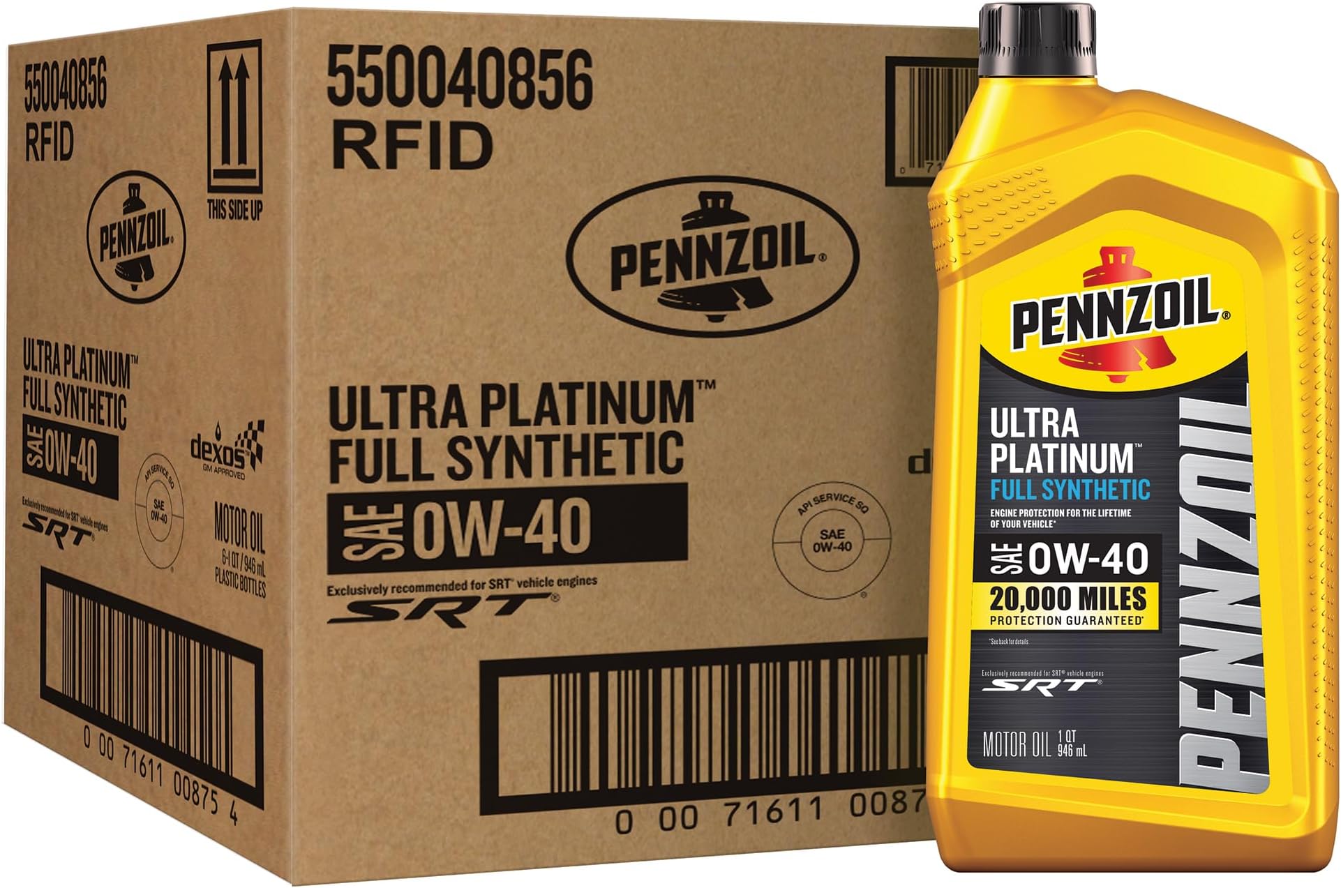 Pennzoil ウルトラプラチナ フルシンセティック 0W-40 モーターオイル 1クォート (6パック)
