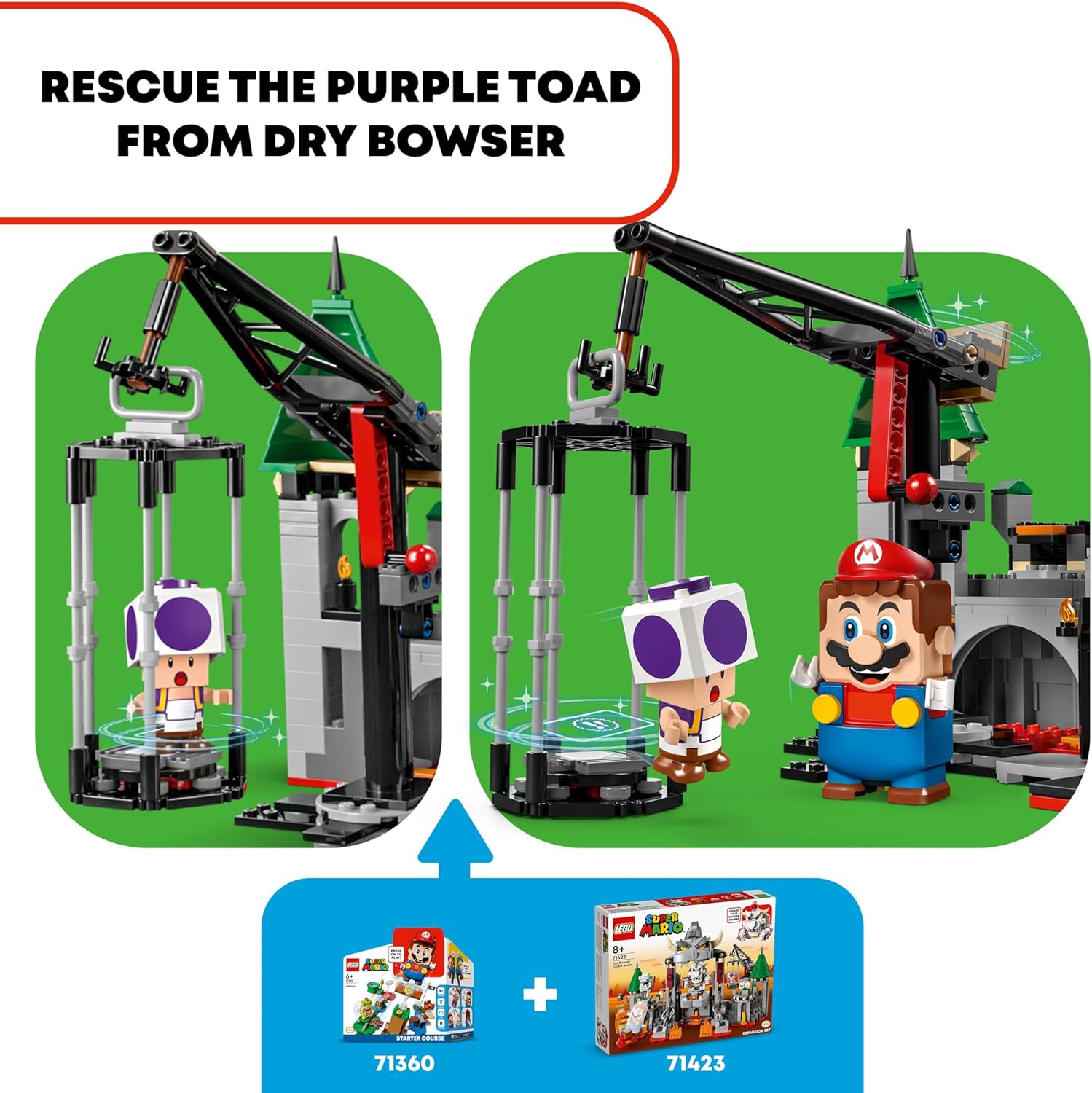 LEGO Super Mario Dry Bowser Castle Battle Expansion Set, Buildable Game with 5 Super Mario Figures, Collectible Playset to Combine with a Starter Course, Super Mario Gift Set for Kids Ages 8-10, 71423