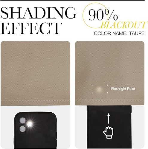 Miniatura 5 de NICETOWN Cortinas opacas elegantes de 63 pulgadas de largo para ventanas pequeñas, paneles de reducción de ruido y bloqueo de corrientes de aire