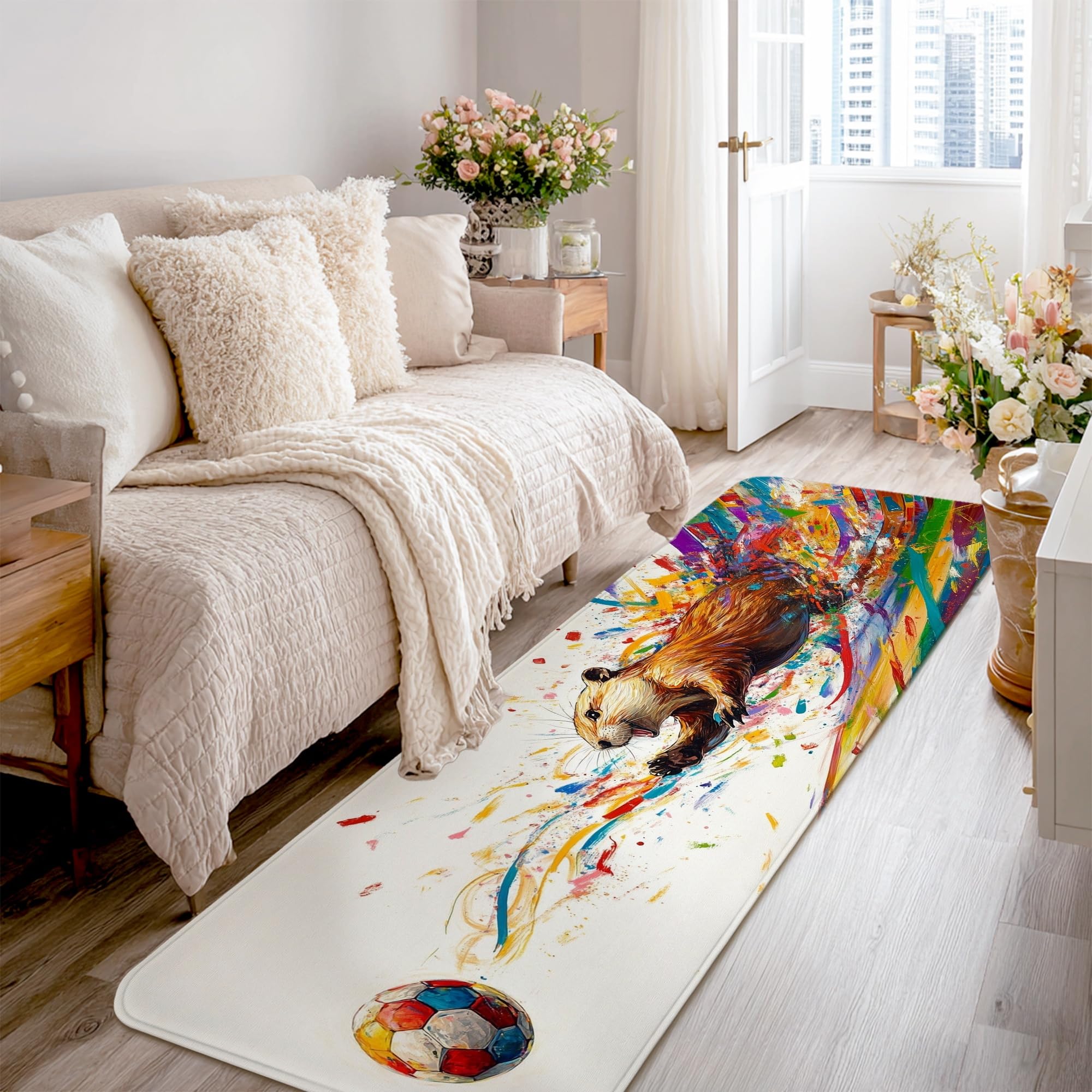 Tapis de couloir ours pour égayer l'entrée et la chambre des enfants