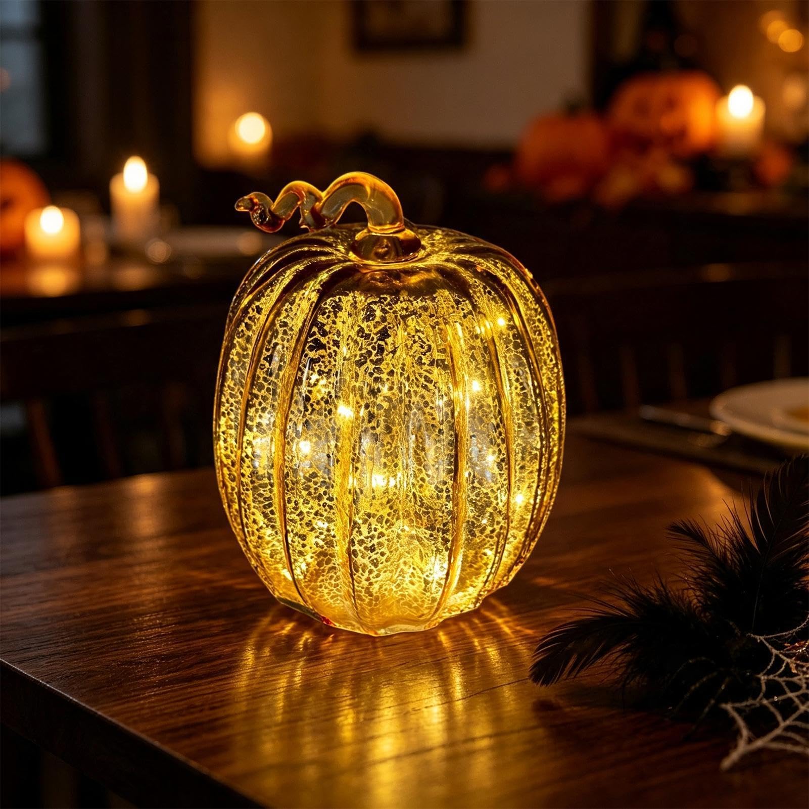 Świecąca Dynia Lampa Na Święto Dziękczynienia, Jesienne Dożynki I Halloween