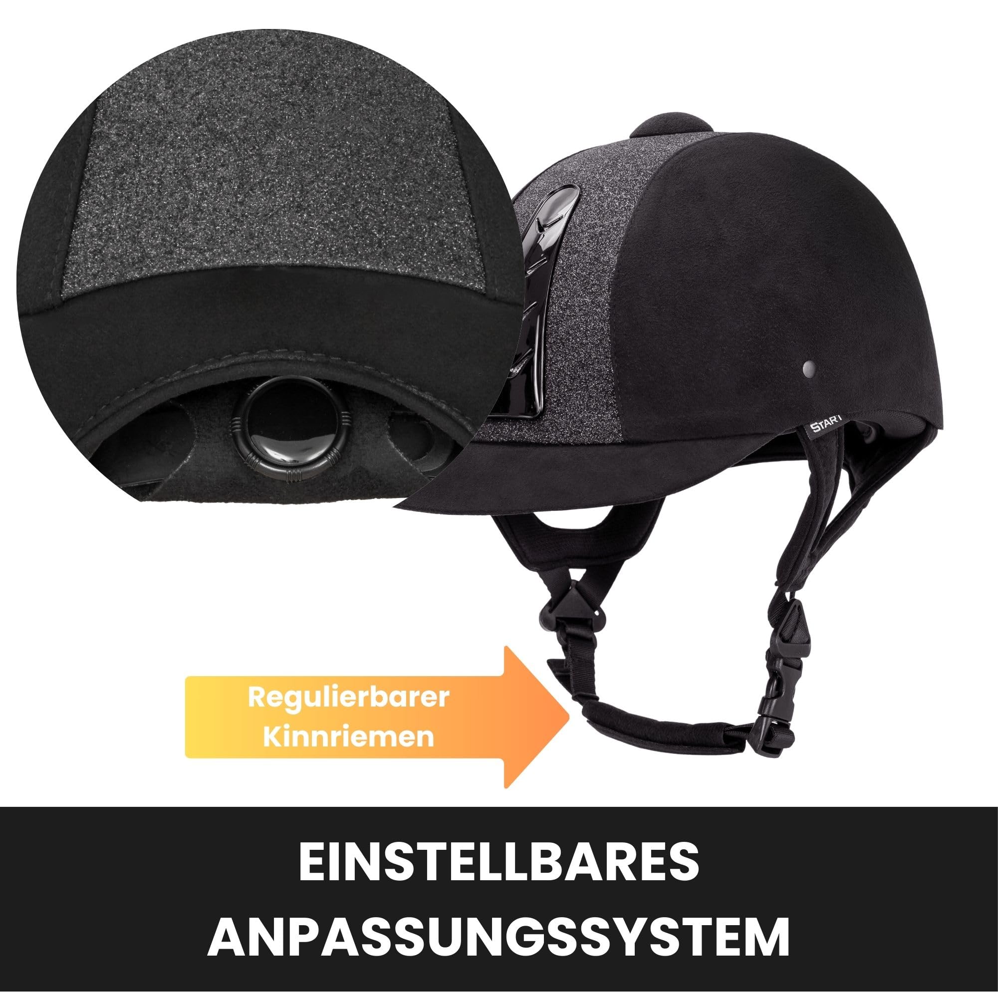 Start Sport+ - Casco de equitación ligero y seguro para adultos y niños, con sistema de ventilación eficaz, ajustable para un ajuste óptimo y comodidad durante la equitación