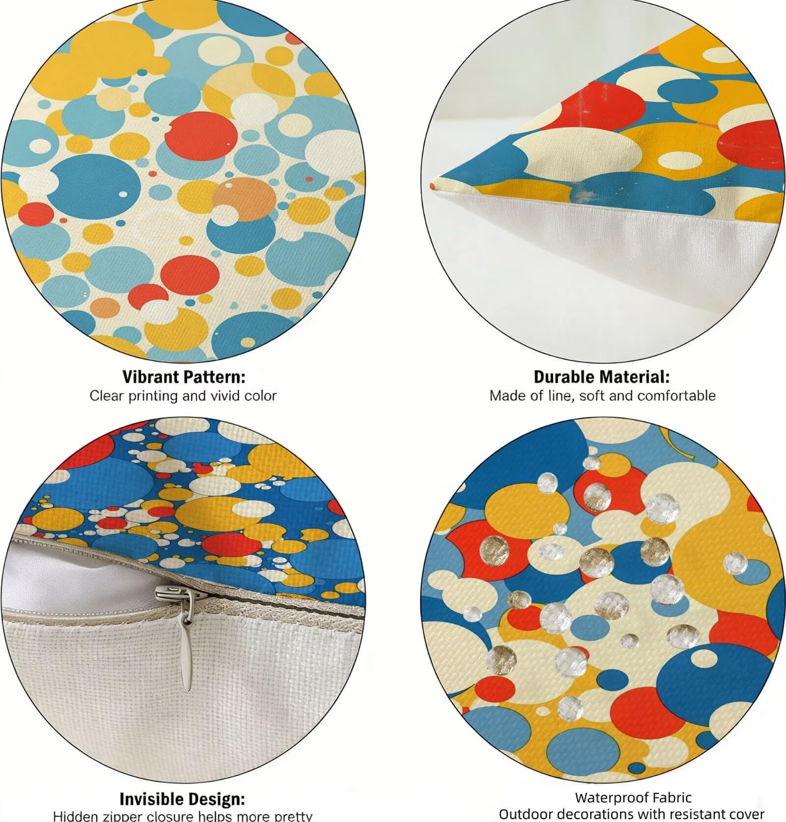 Generisch Outdoor Kissen Wetterfest 40x65cm Orange Farbe Dekokissen Kissenbezüge Geometrie Kissenhülle Sommer Sofakissen für Wohnzimmer Schlafzimmer Garten Dekorative 4er Set. R-732