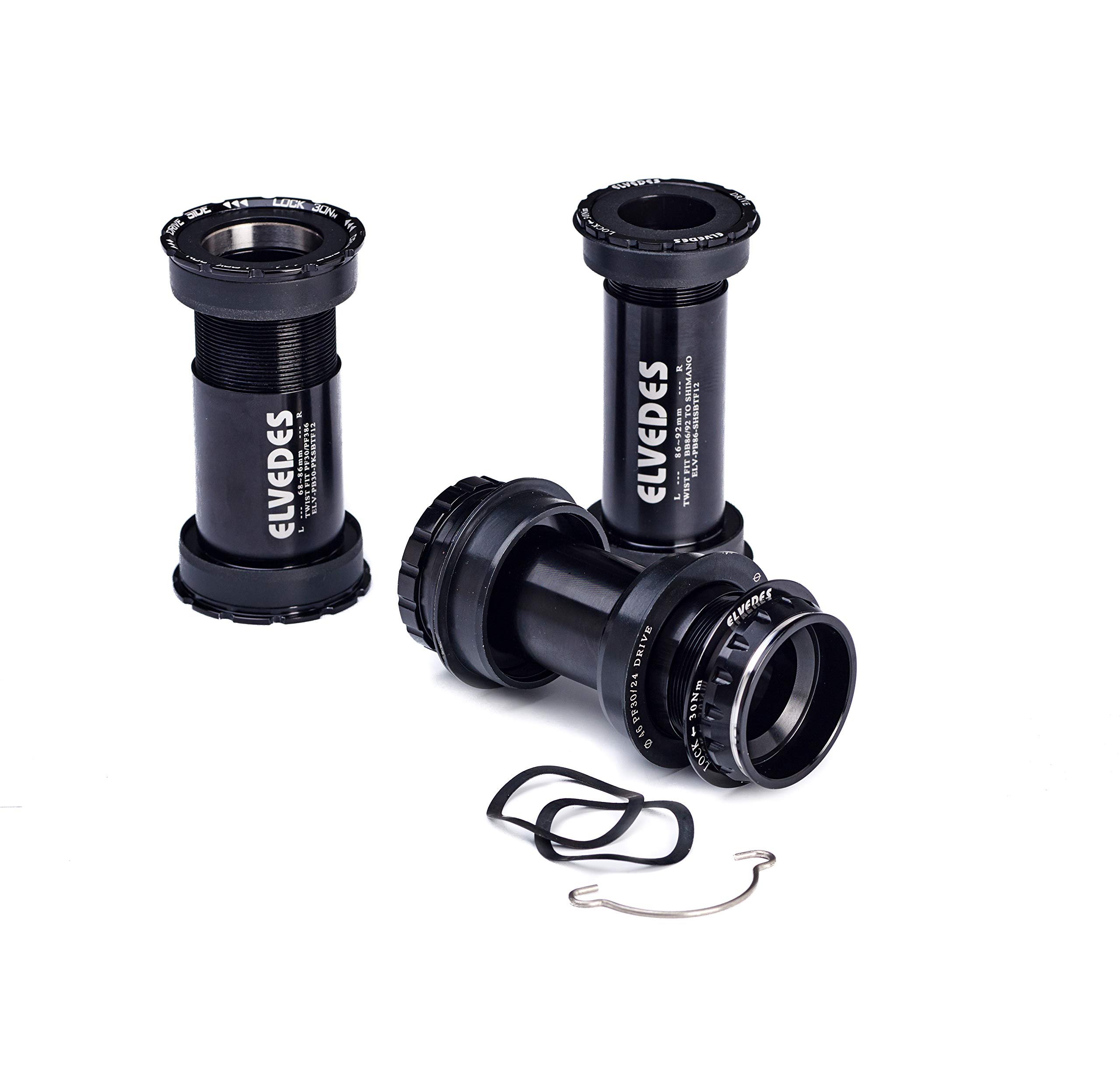 ELVEDES Twist FIT 100mm Bottom Bracket for Fat Cycle E-Bike Unisex Adult Black Standard