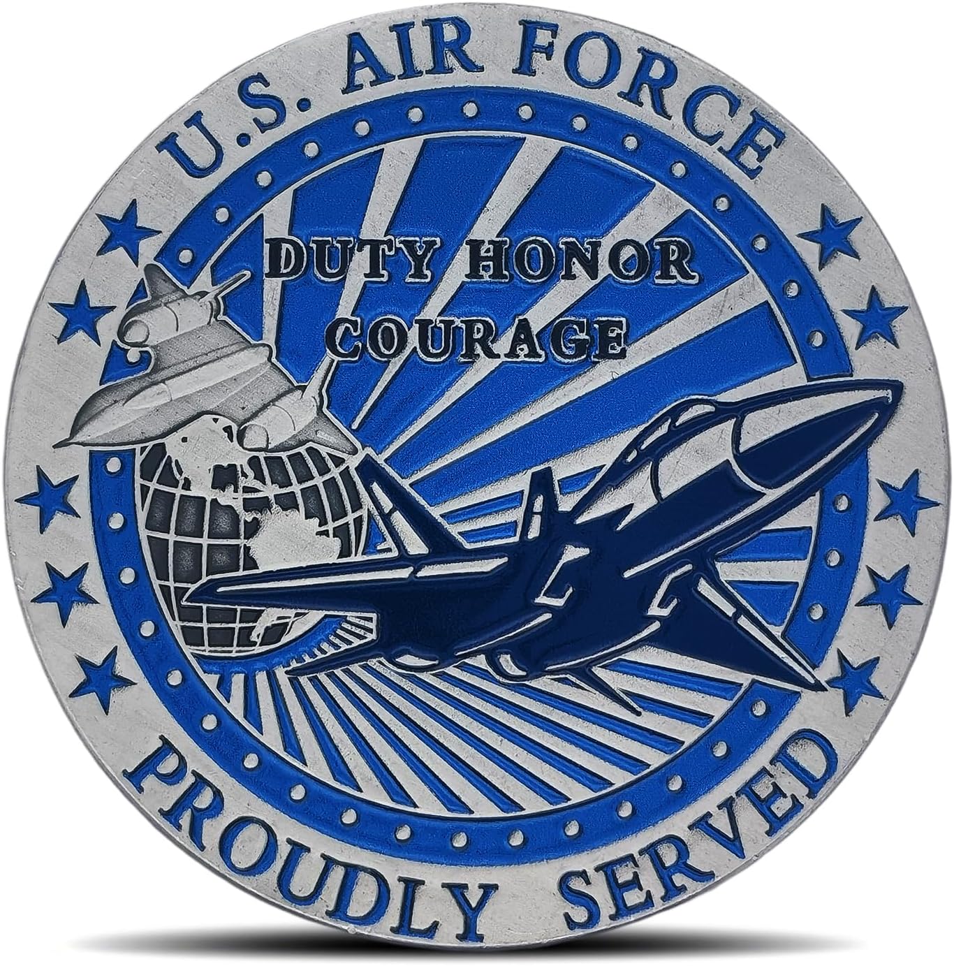 US Air Force Military Challenge Coin - Duty Honor Courage & We Own The Skies Coins