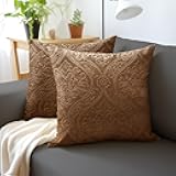 Encasa XO Luxury Embossed Velvet Throw Pillow Covers - Plush Cushion Covers for Elegant Living Rooms & Bedrooms, Machine Washable, 24