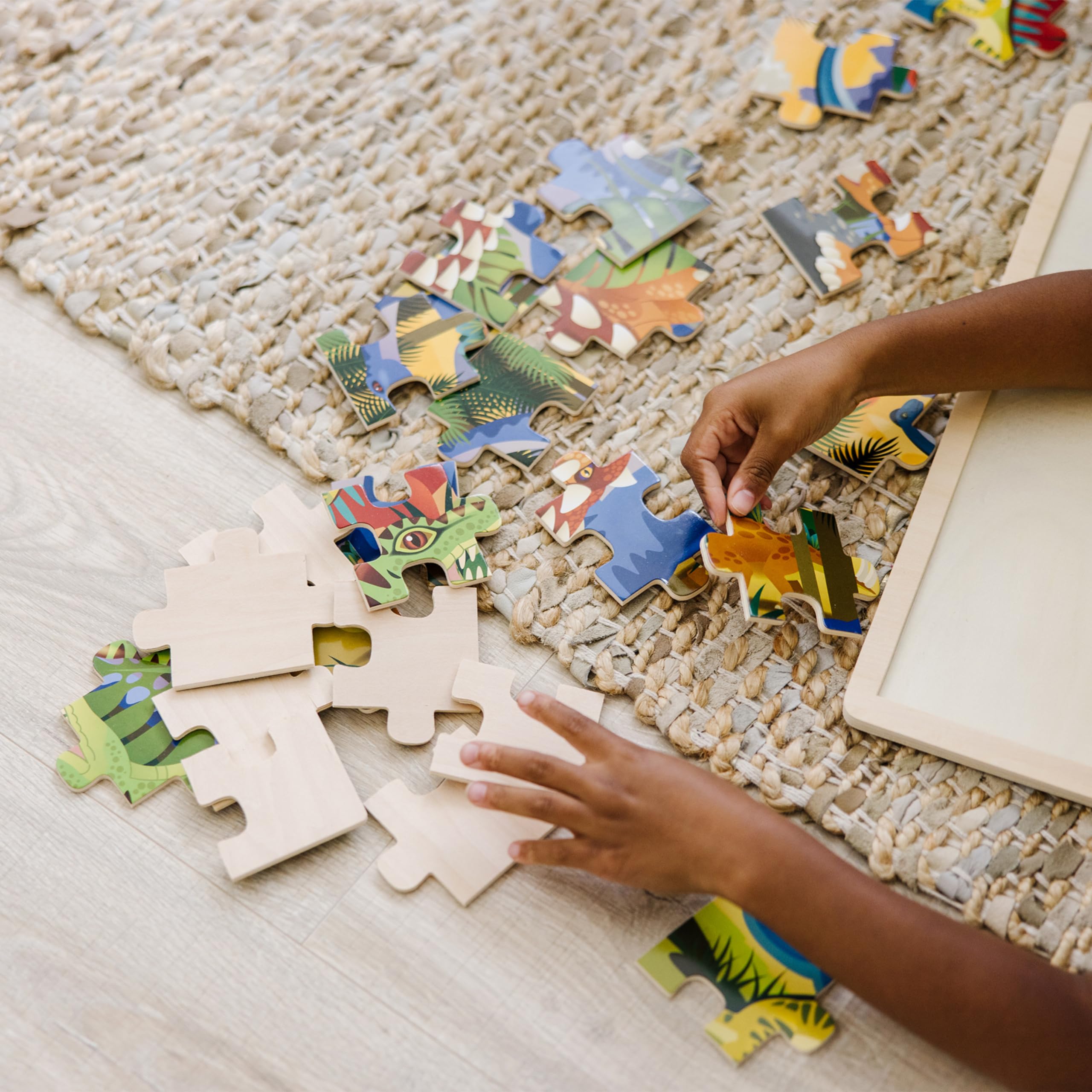Amazon.co.jp: Melissa & Doug 恐竜 木製ジグソーパズル 収納トレイ