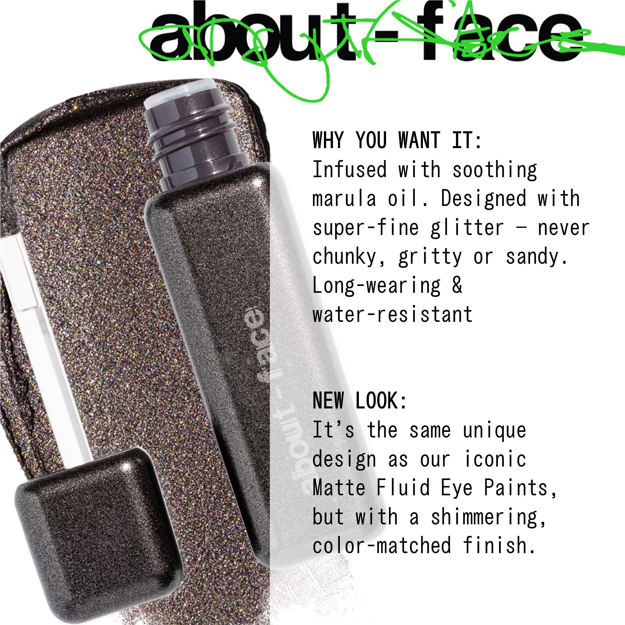 about-face Fractal Glitter Eye Paint Digital Demise – Smudge-Proof, Long-Lasting Liquid Eyeshadow – Intense Sparkle with Mousse Texture – Vegan, Cruelty-Free, Marula Oil Infused – 0.13oz (Cinnamon): GLITCH
