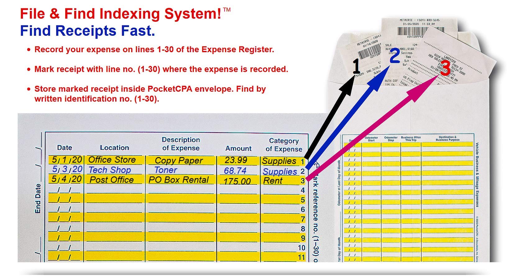 Receipt Organizer & Expense Envelopes. Large Envelopes for Organizing