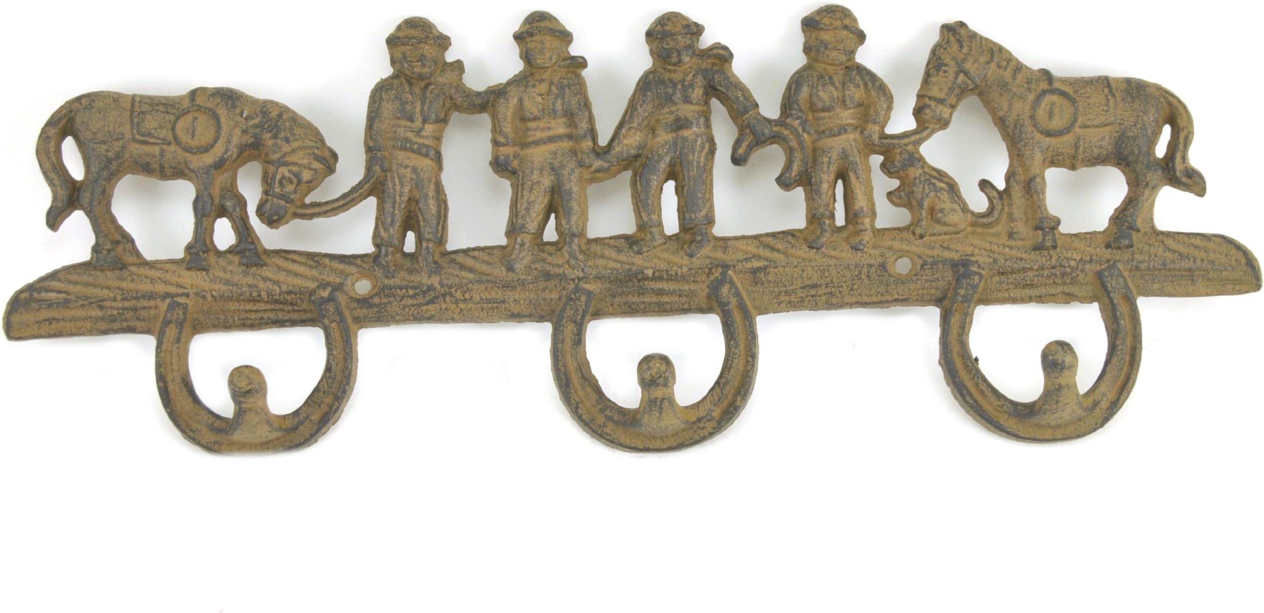 Coat Rack, Rustic Cast Iron Horseshoe Hook Hanger, Western Horse Decor, 14-inch