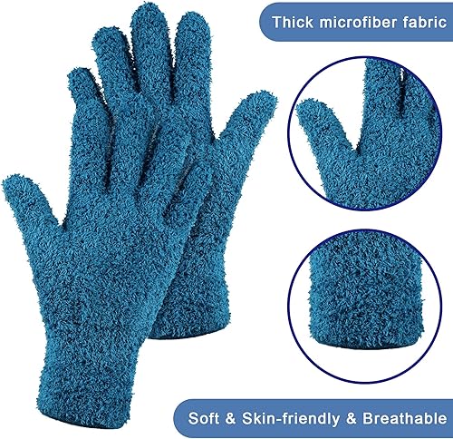 Miniatura 5 de Bencailor 6 pares de guantes de microfibra para quitar el polvo, guantes de limpieza de microfibra para plantas, persianas, limpieza de automóviles,