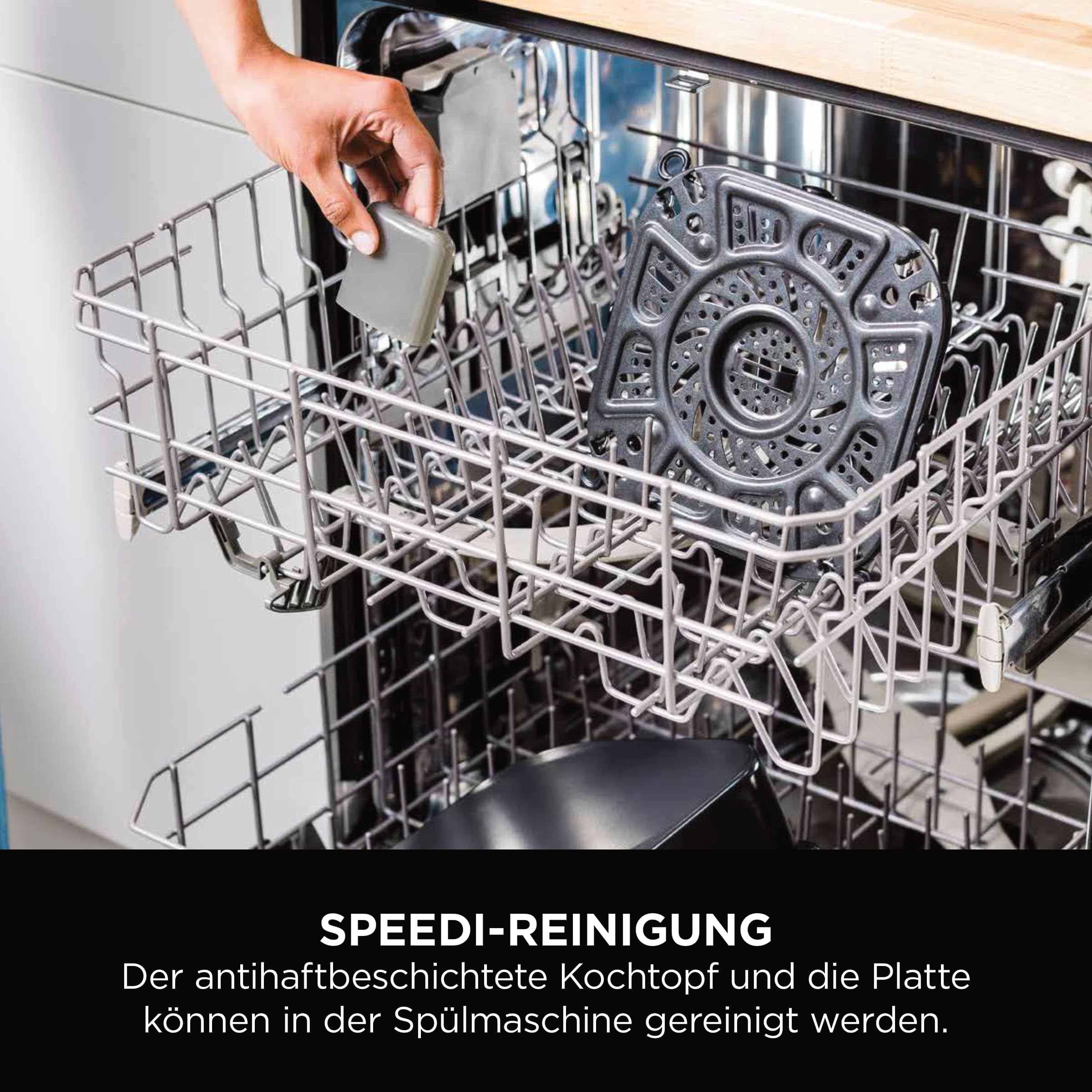 Ninja Speedi Multikocher, 5,7L, 12-in-1 Multicooker, Air fryer Heißluftfritteuse, Slow Cooker Langsamkochen, Grillen, Backen, Schwarz ON500EU