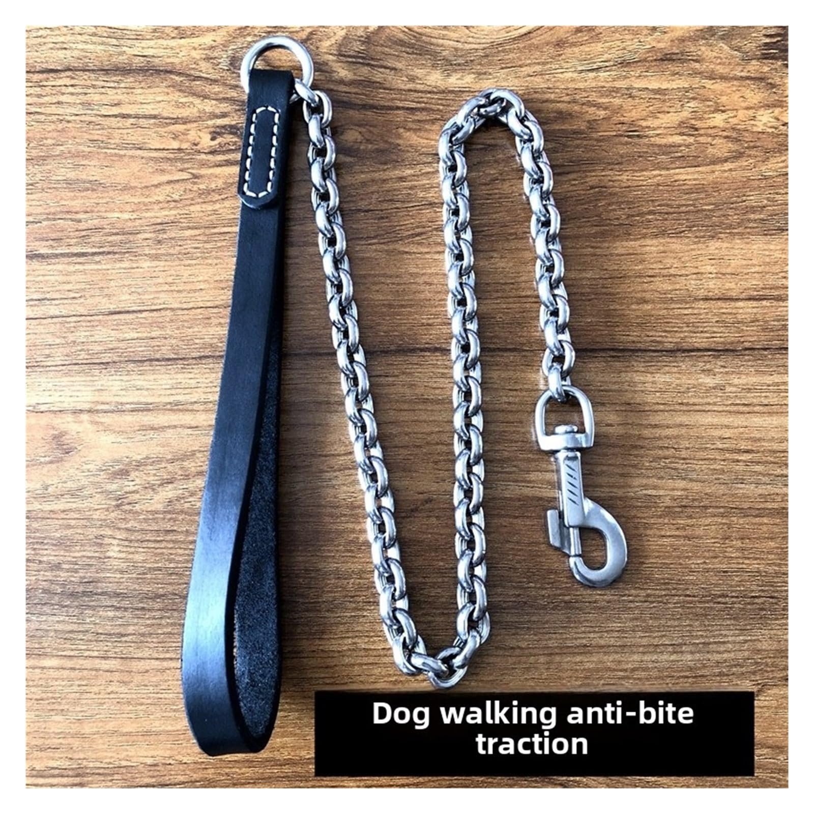 Hundeleine aus rostfreiem Stahl, Anti-Biss-Zucht-Gehseil, Traktionskette for mittelgroße und große Hunde zu Hause, kompatibel mit Labr Golden Retri(Total Length 1.5m,4mm Thick)