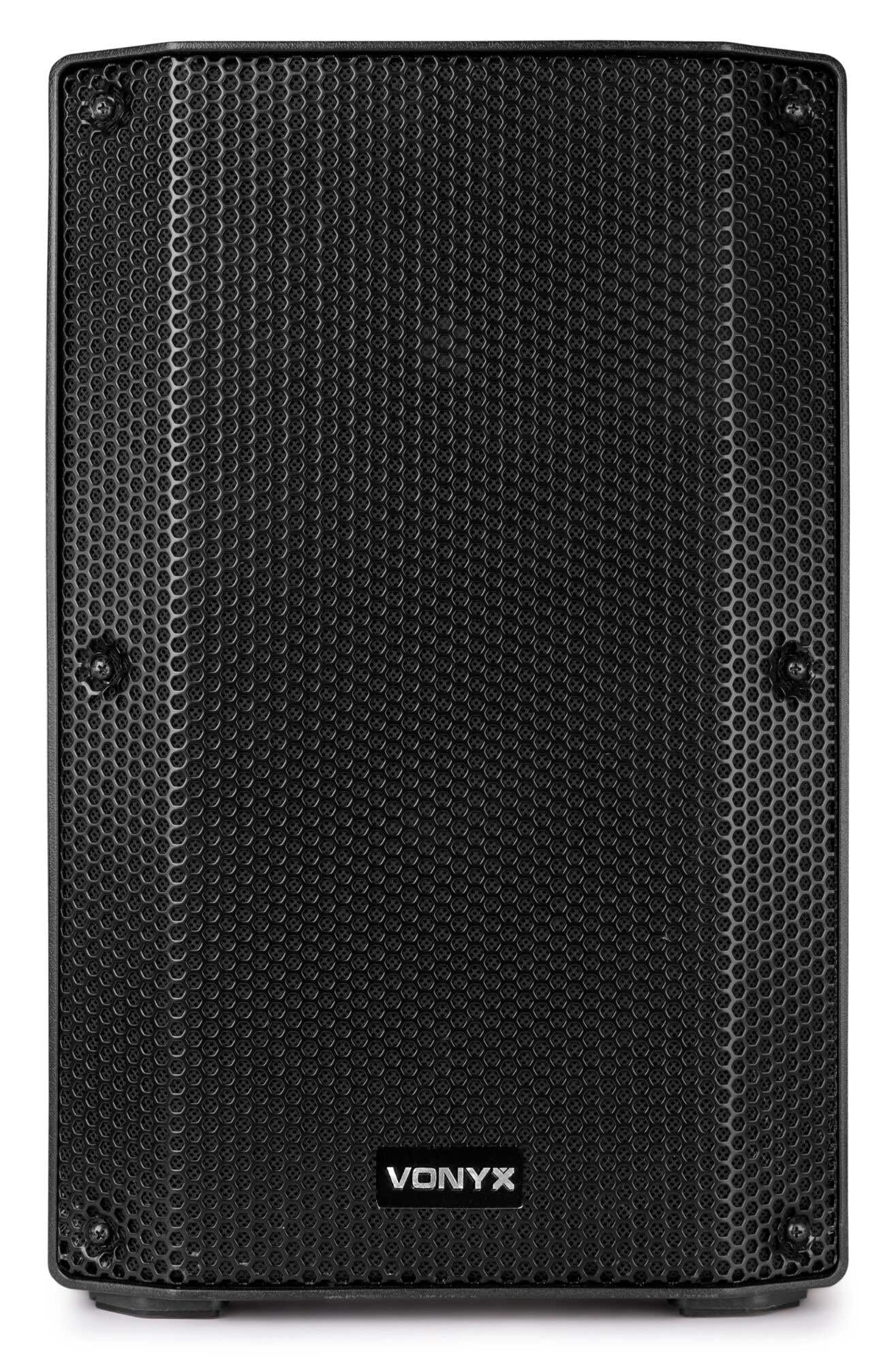 VONYX VSA10P Pack Sono - Ensemble d'Enceintes Passives 10", 1000W avec Supports Trépieds Réglables et Housses de Transport, Idéal pour DJ, Musiciens ou animateurs