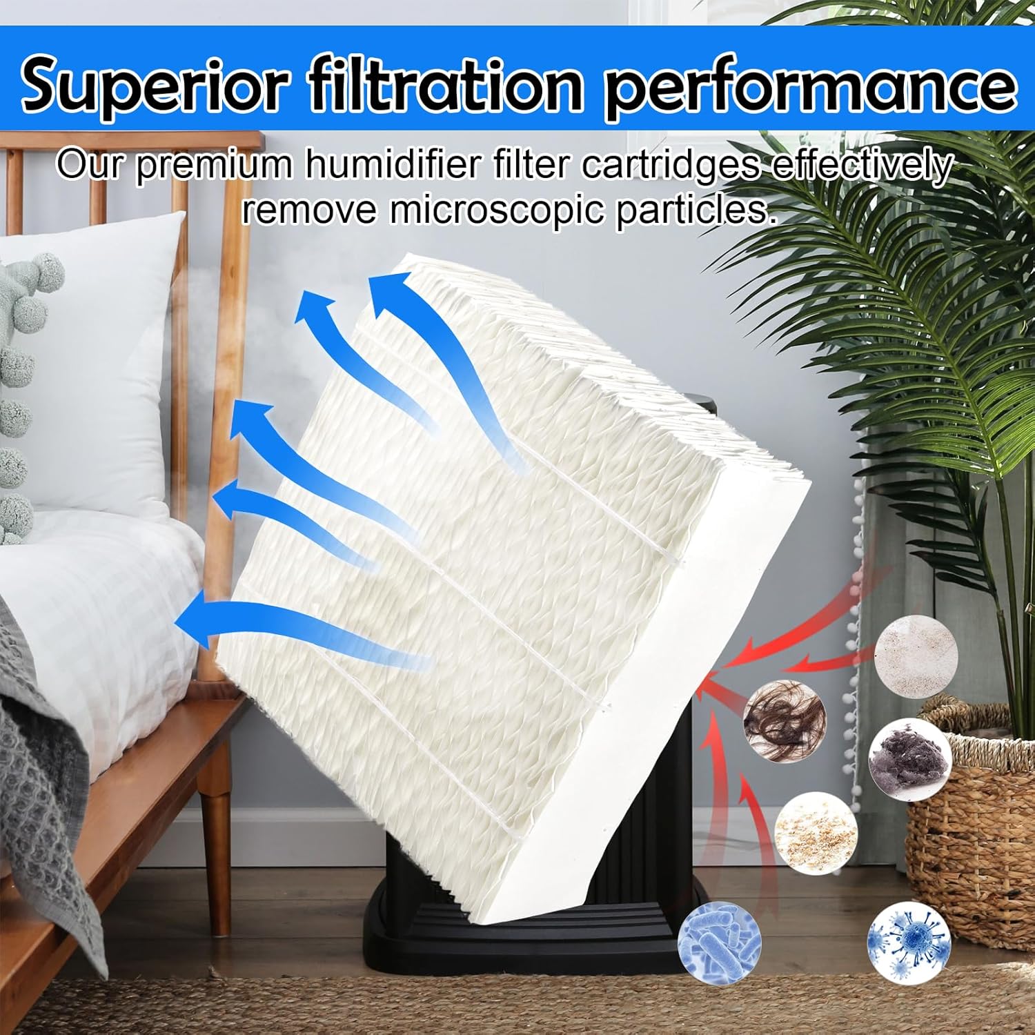 1043 Humidifier Filter Replacement Humidifier Wicking Filters Compatible with Essick Air Aircare 831000 EP9500 EP9800 836000HB, Spacesaver 800 8000 Series Humidifier