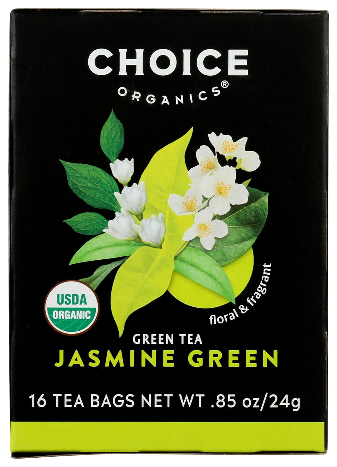 Choice Organic Jasmine Green Tea - 16 Tea Bags Of Premium Chinese Green Tea