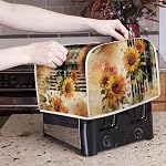 Lotusorchid Couvre-poussières de bois Daisy Toaster 2 Couverture pour les appareils de la machine à pain lavable, Couverture de la fabrique de pain, Cadeau femme, Gris