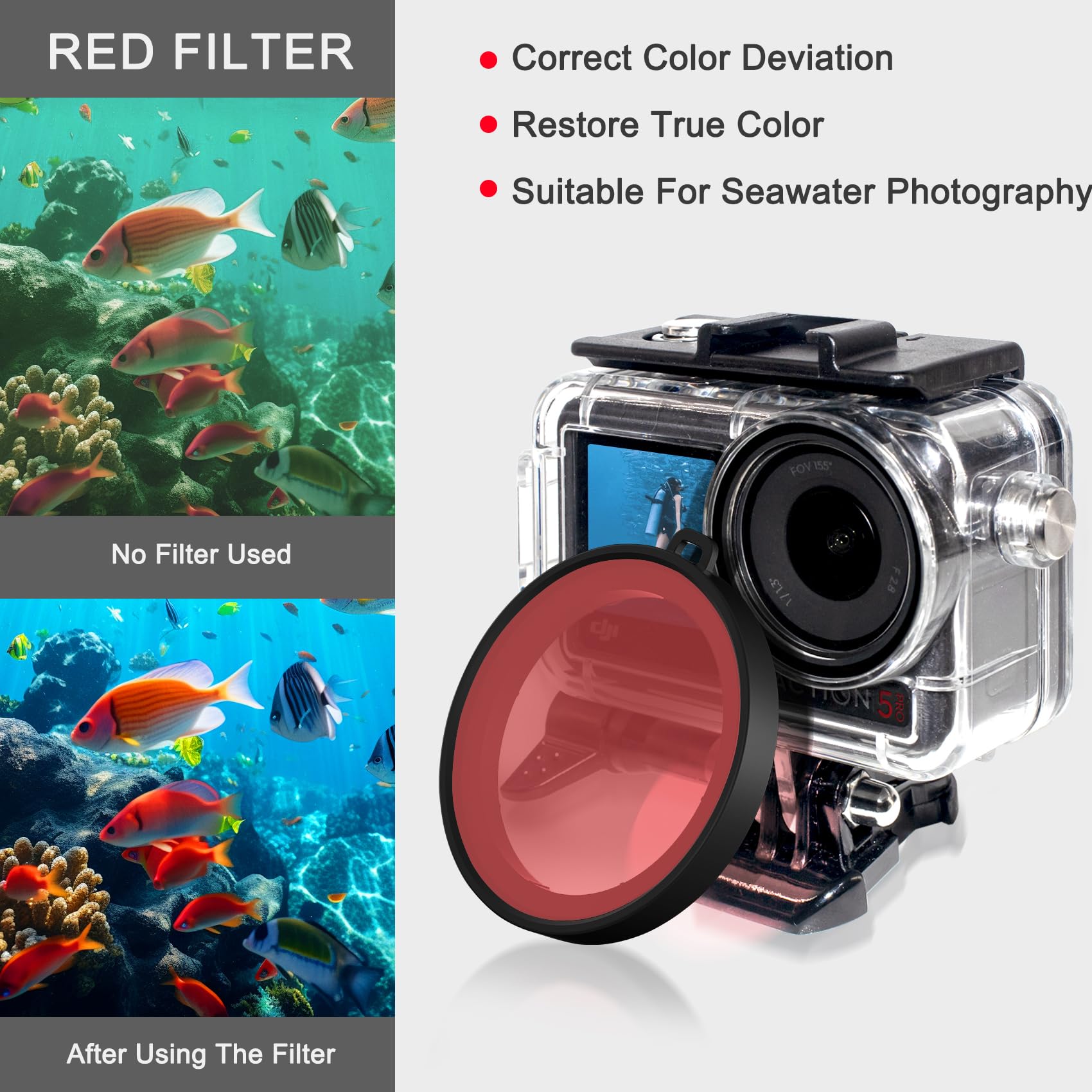 FitStill 50M/164FT Custodia Impermeabile Subacquea Con