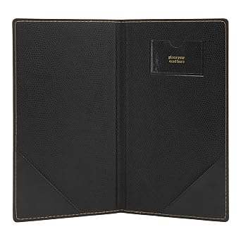 Securit Trendy Menu Range - Faux Leather Bill Presenter for Restaurants & Cafes with Inner Card Slot, Check Card Holder, Bill Book, Check Presenter - Black | Professional presentation folder keeps checks and cards secure while streamlining bill settlements in busy dining areas.