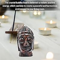 Vista 35 de Amazing Gemstone Black Obsidian Crystal Buddha Head Statue for Zen - Buddah Decor Statue Figurine for Meditation - Adornos Decoraciones Para Salas
