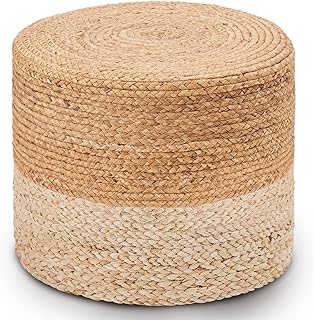 Wimarsbon Ottoman Pouf, Natural Braided Jute Poof, 18'' Outdoor Ottoman ...