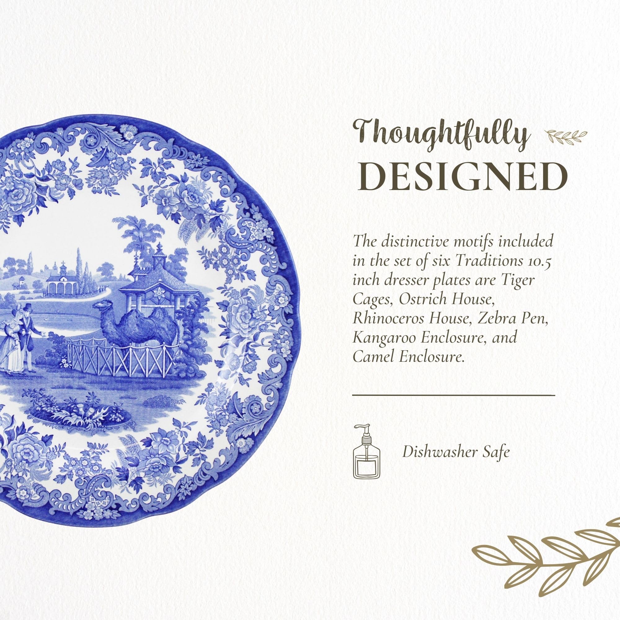 Spode Blue Room Collection Plates | Set of 6 | Dinner, Salad
