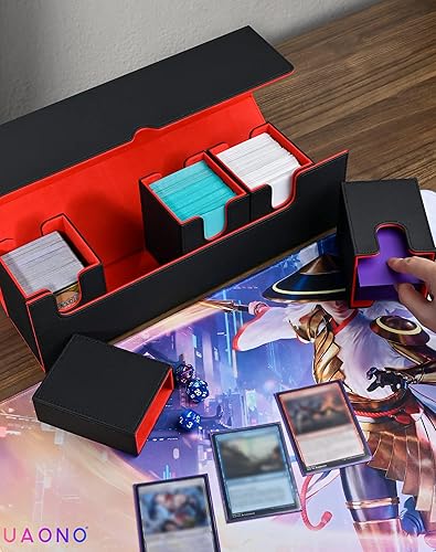 Miniatura 4 de Caja de Mazos de Cartas con Bandeja de Dados para MTG, Estuche de Mazos de Cartas 5 en 1 que Contiene más de 800 Cartas sin Fundas, Organizador de