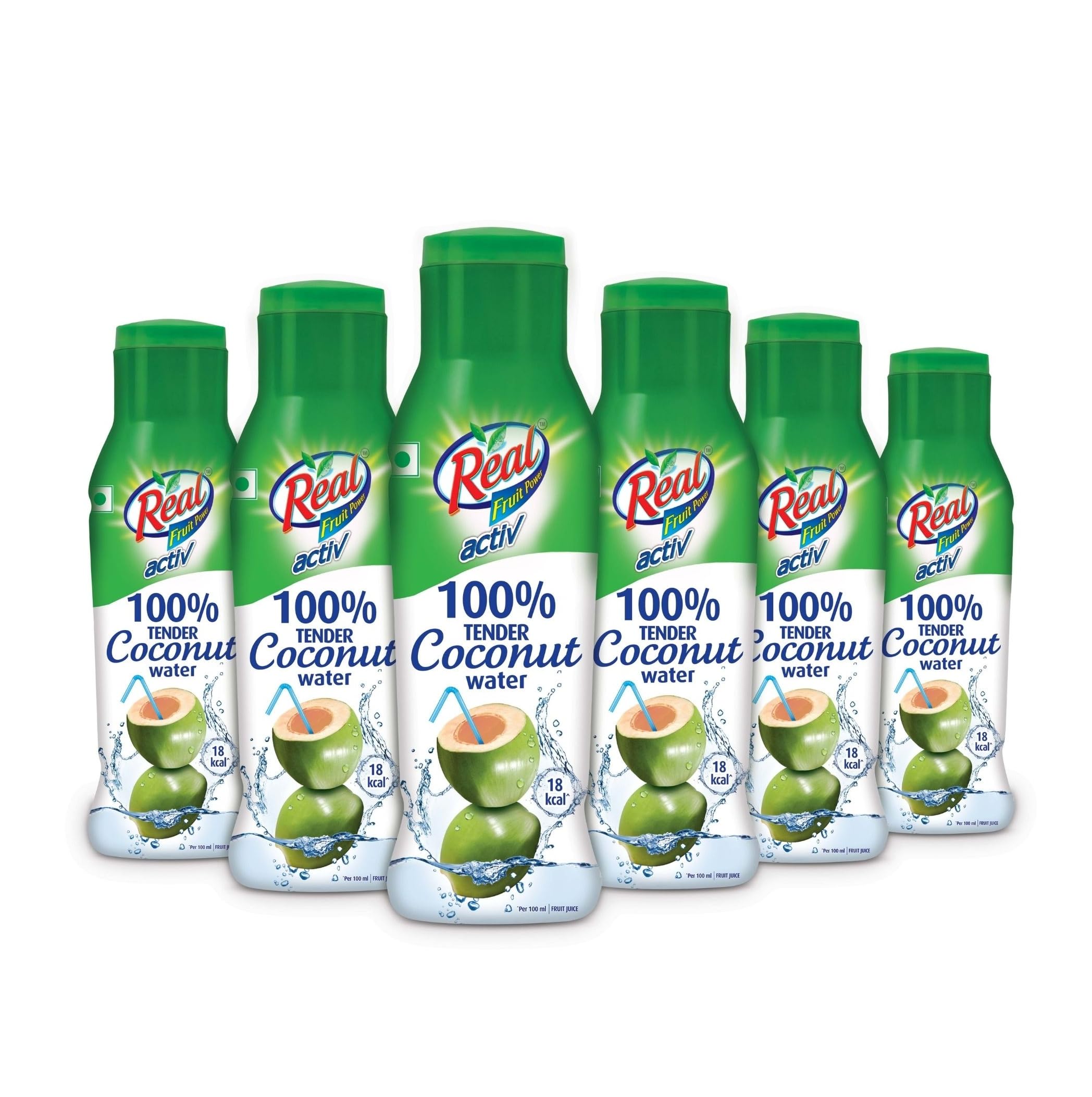 DABUR Real Activ 100% Tender Coconut Water – No Added Sugars – 200ml (Pack of 6)