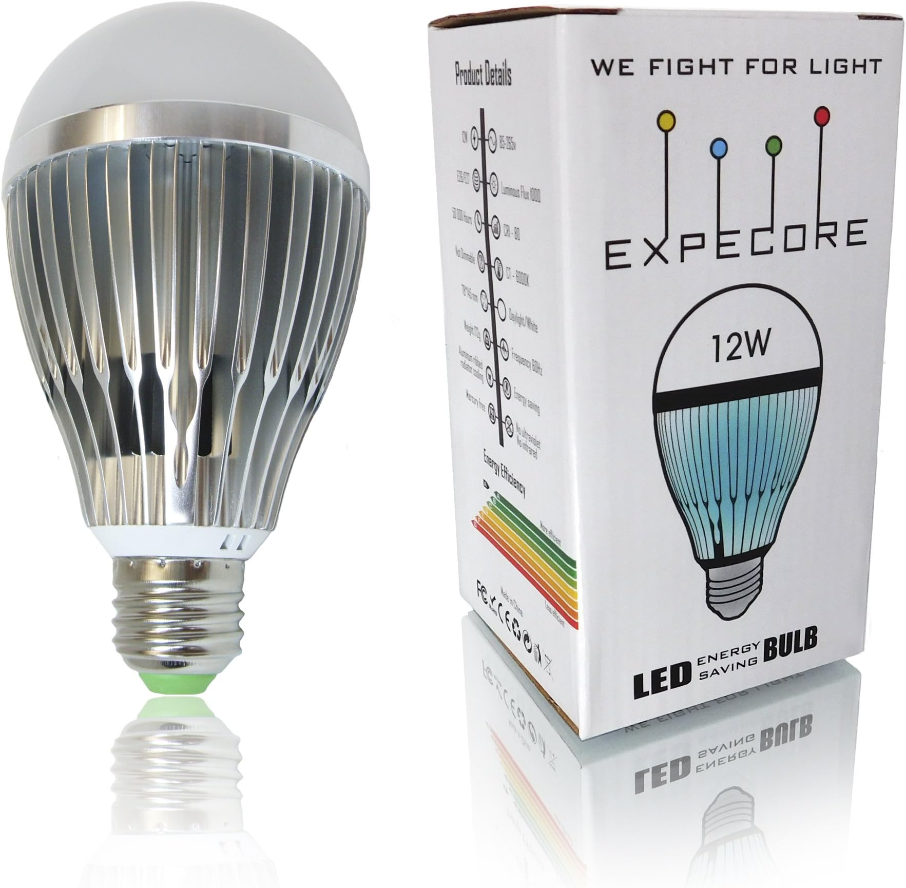 Expecore LED Bulbs For Home and Office, 6000k Daylight LED Bulbs 12 watt Equivalent 100 watt Incandescent Bulbs 1000 lumens, LED Light bulbs Energy Efficient, Non-Dimmable, E26, 1-Pack