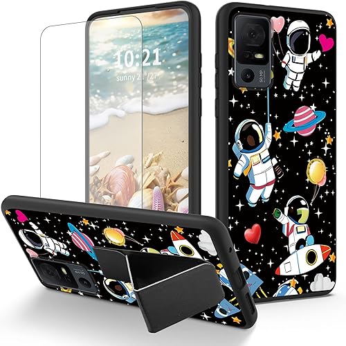Funda para TCL 40XE Astronautas lindo tema con protector de pantalla desmontable Funda de teléfono para TCL 40 XE funda suave TPU elegante cubierta