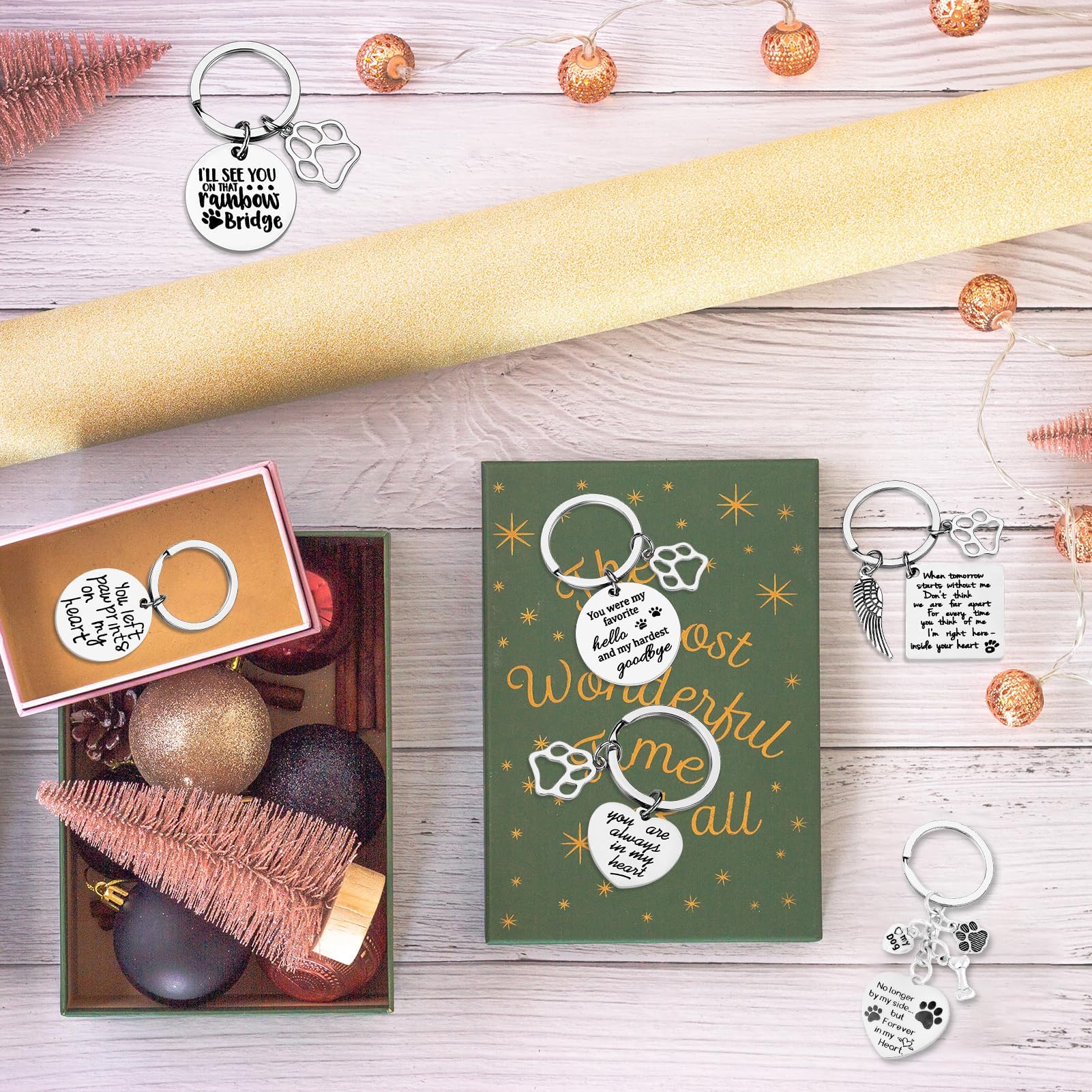Haustier-Schlüsselanhänger, Gedenkgeschenk, lustiger Beileidsgeschenk für Männer und Frauen, Haustier-Hundeliebhaber, Erinnerungsgeschenke, 6 Stück, Größe M, 6 Stück