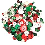About 600-700 Pcs Christmas Buttons for Crafting 2 and 4 Holes Round Craft for Christmas Party Decorations Sewing DIY Crafts Manual Button Painting, DIY Handmade Ornament
