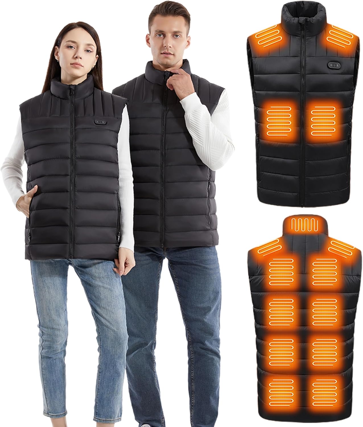 Heated Vest for Men Women, Lights-Out Design Lightweight Electric Heating Vest for Hunting, Skiing Motorcycle