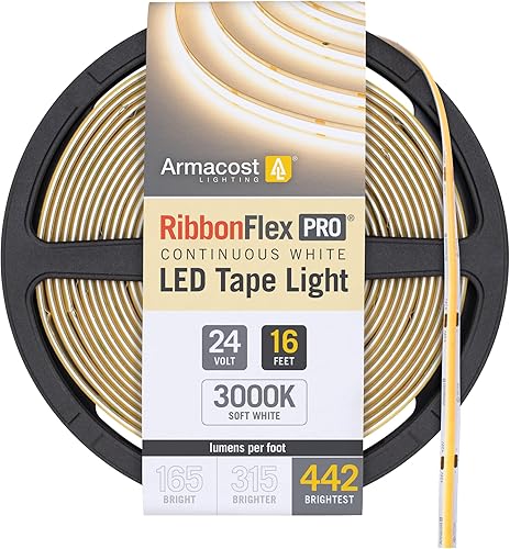 Miniatura 17 de Armacost Lighting RibbonFlex Pro 24V Tira de Luz LED Blanca COB 2700K, 315 Lúmenes/Pie, 2.5M 172110 Blanco cálido 2700K,Daylight 5000K,Blanco (Soft