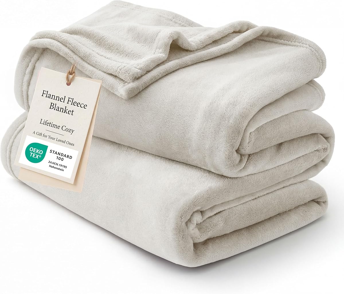 Fleece Blanket Queen Blanket Linen - 280GSM Soft Lightweight Plush Cozy Blankets for Bed, Sofa, Couch, Travel, Camping
