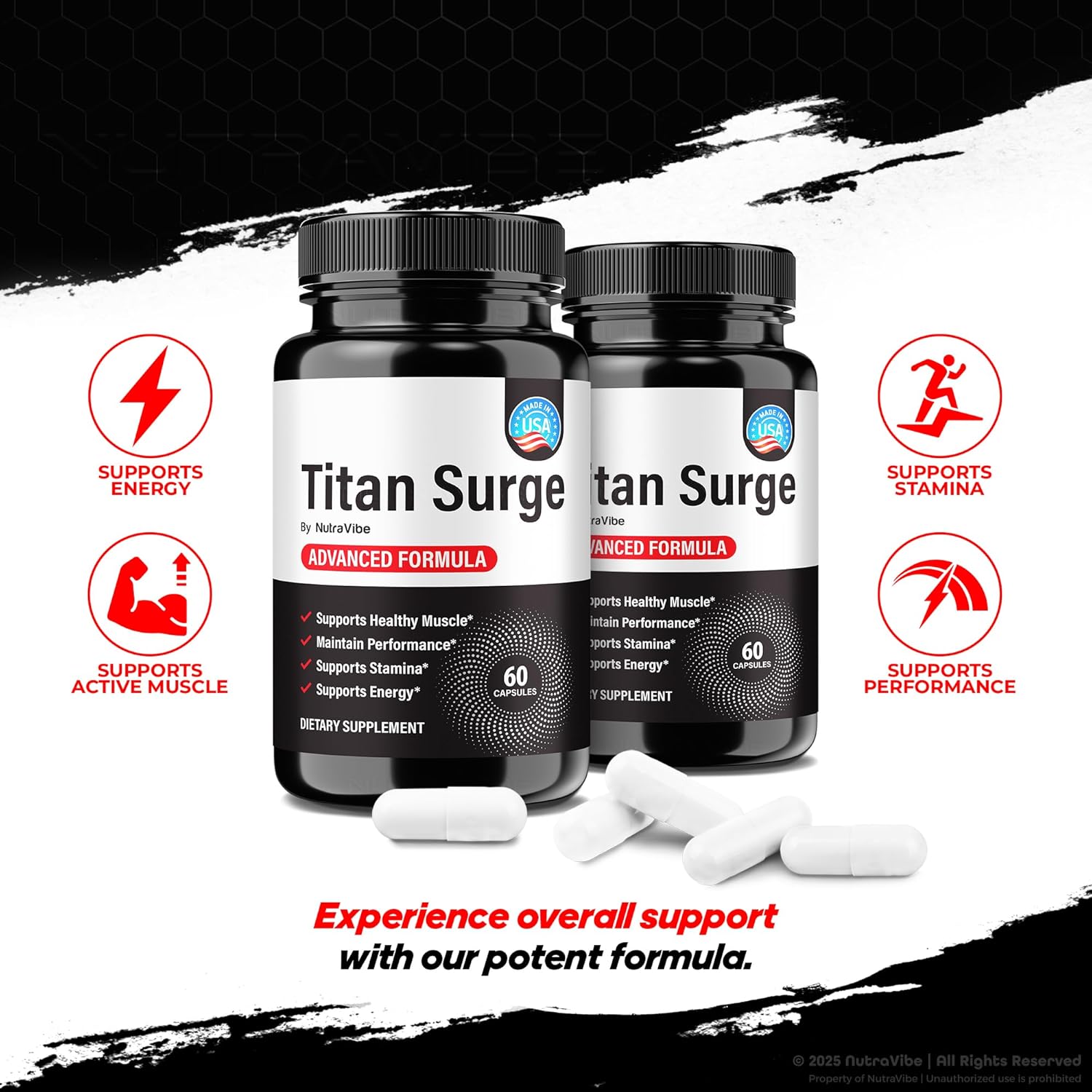 Titan Surge – Men’s Protector Formula, TitanSurge ME Caps for Peak Performance, Nutrition & Pre Workout Support | Daily Health & Male Performance Blend, Easy-to-Take Pills (60 Capsules)
