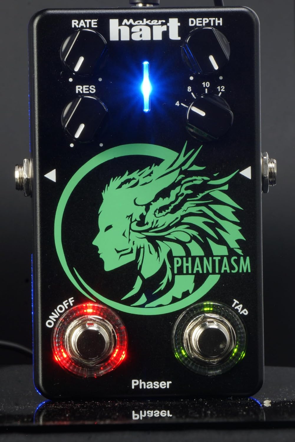 Maker hart PHANTASM/PHASER Phaser Pedal with TAP TEMPO – Dynamic 12-Stage Phaser, Real-Time Rate Adjustment High-Performance DSP 4 Knobs for Customizable Tone guitar effect pedal