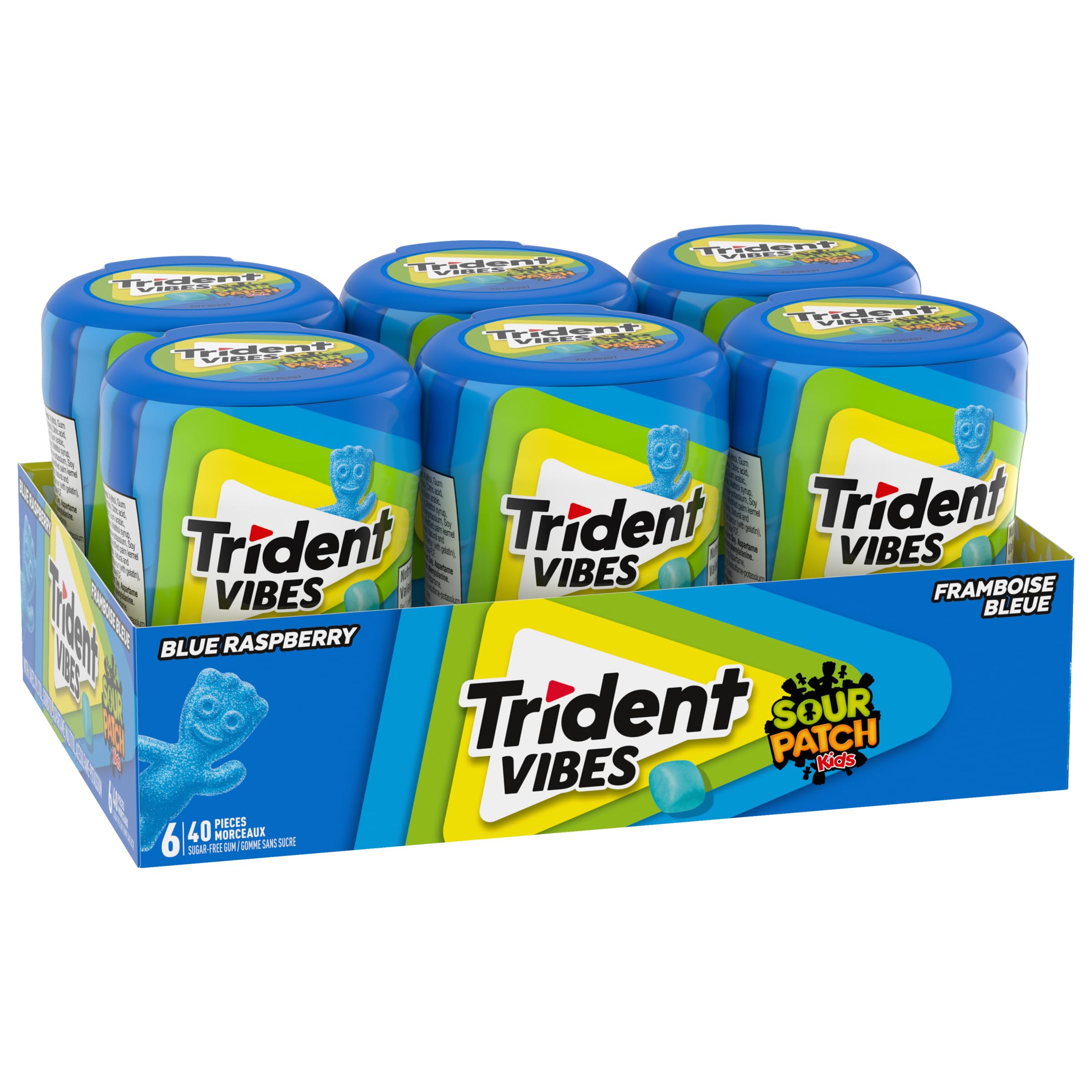 Trident - Vibes Sour Patch Kids Blue Raspberry Chewing Gum - 6