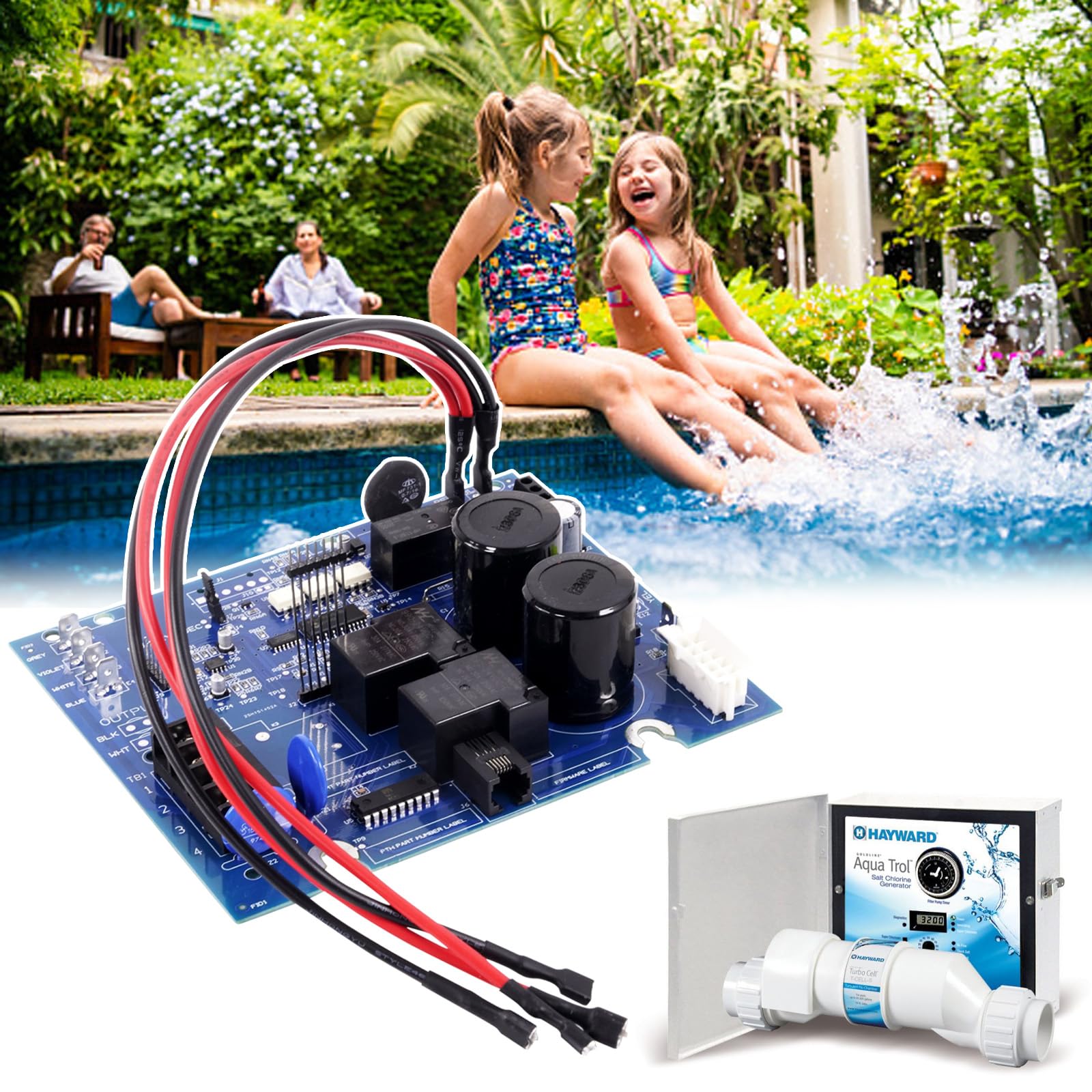 Aumzong Main Circuit Board GLX-PCB-RITE, Printed Control Board (PCB) for Hayward Goldline AquaRite Salt Chlorination Systems w/Optoelectronic Coupling Power Outage Protection