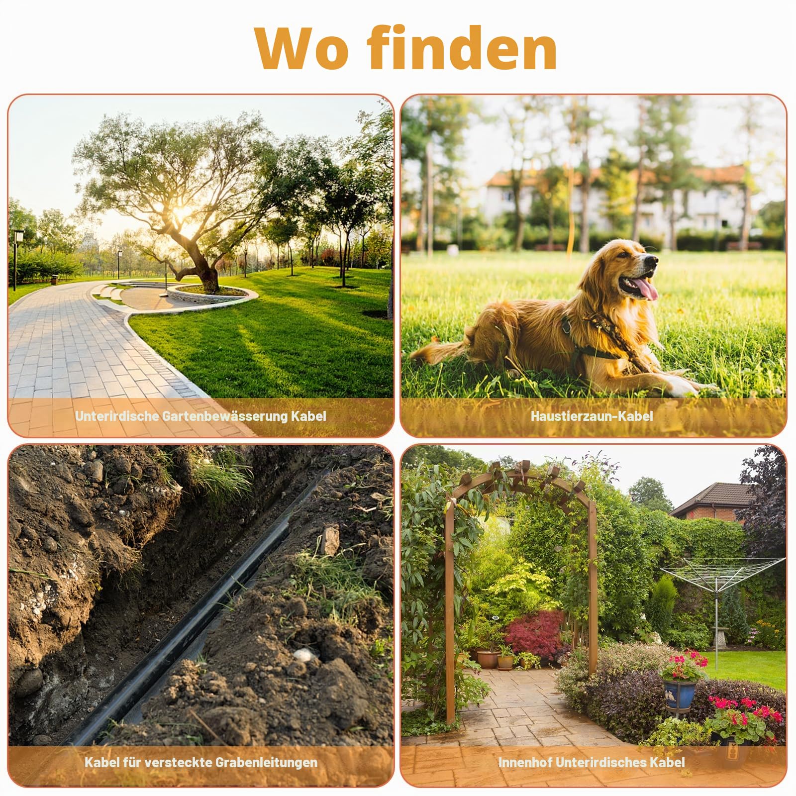 F04 Underground Cable Locator, Kabeltester mit Ohrhörer, zerstörungsfreie unterirdische Drähte zum Auffinden von Drähten und Bewässerungsdrähten von Tierzäunen