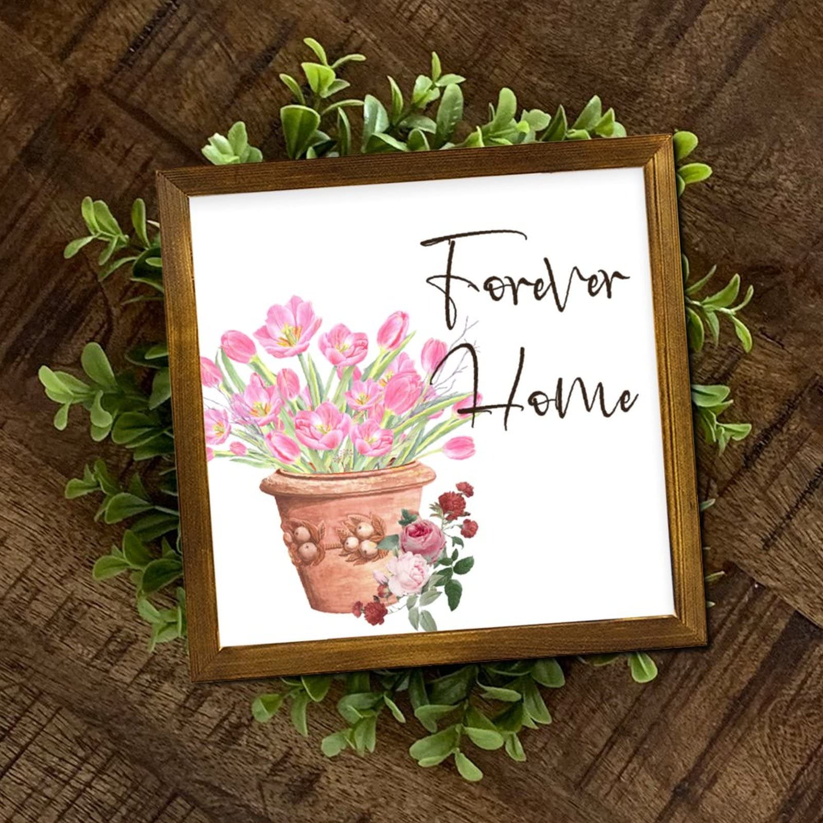Plaque Murale En Bois Sculpté Main - Panier Tulipes - Déco Ferme Urbaine - EWE Créations USA