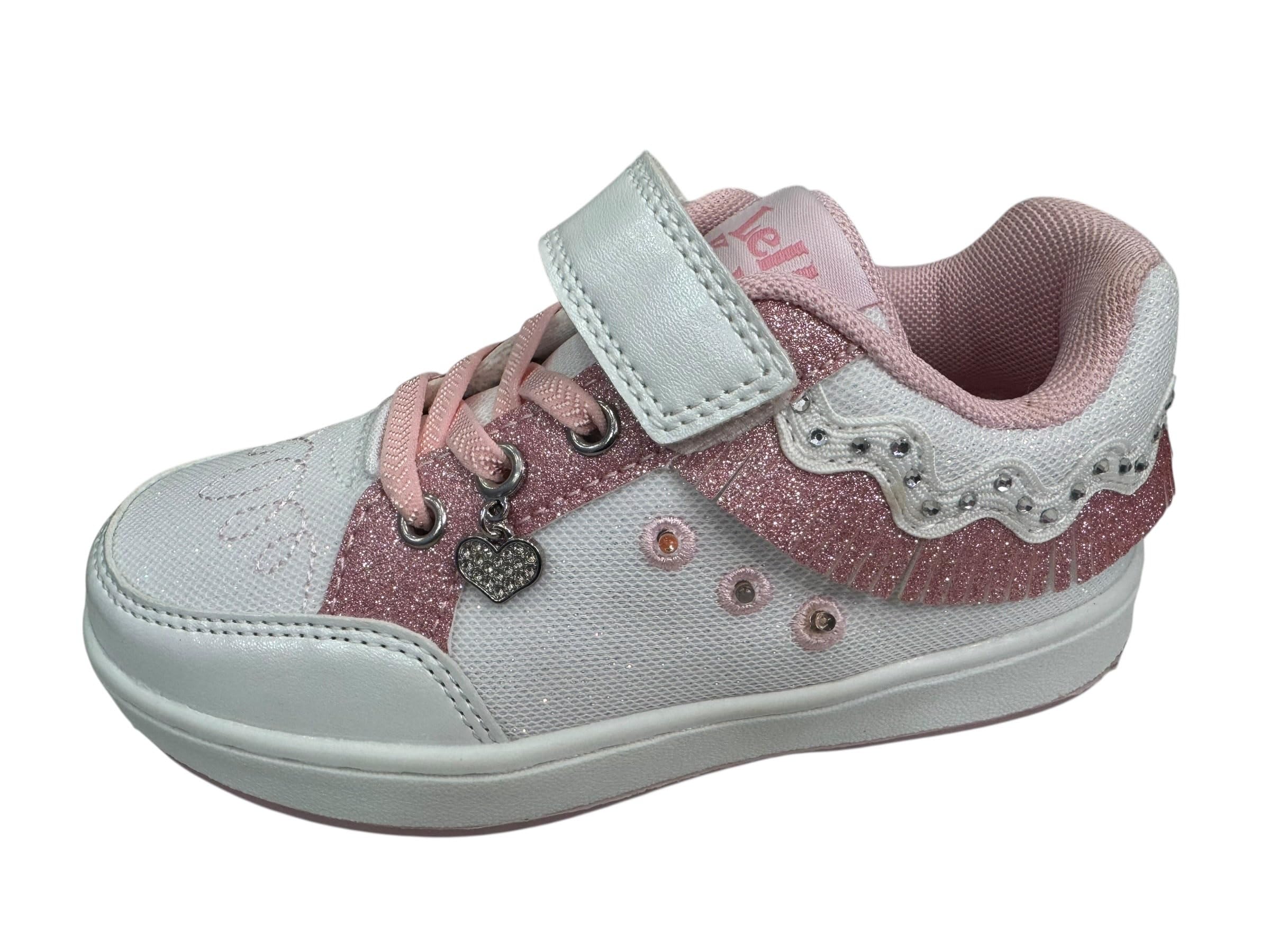Lelli Kelly LKAL8061 Sneakers Bambina frangetta Bianca e luci