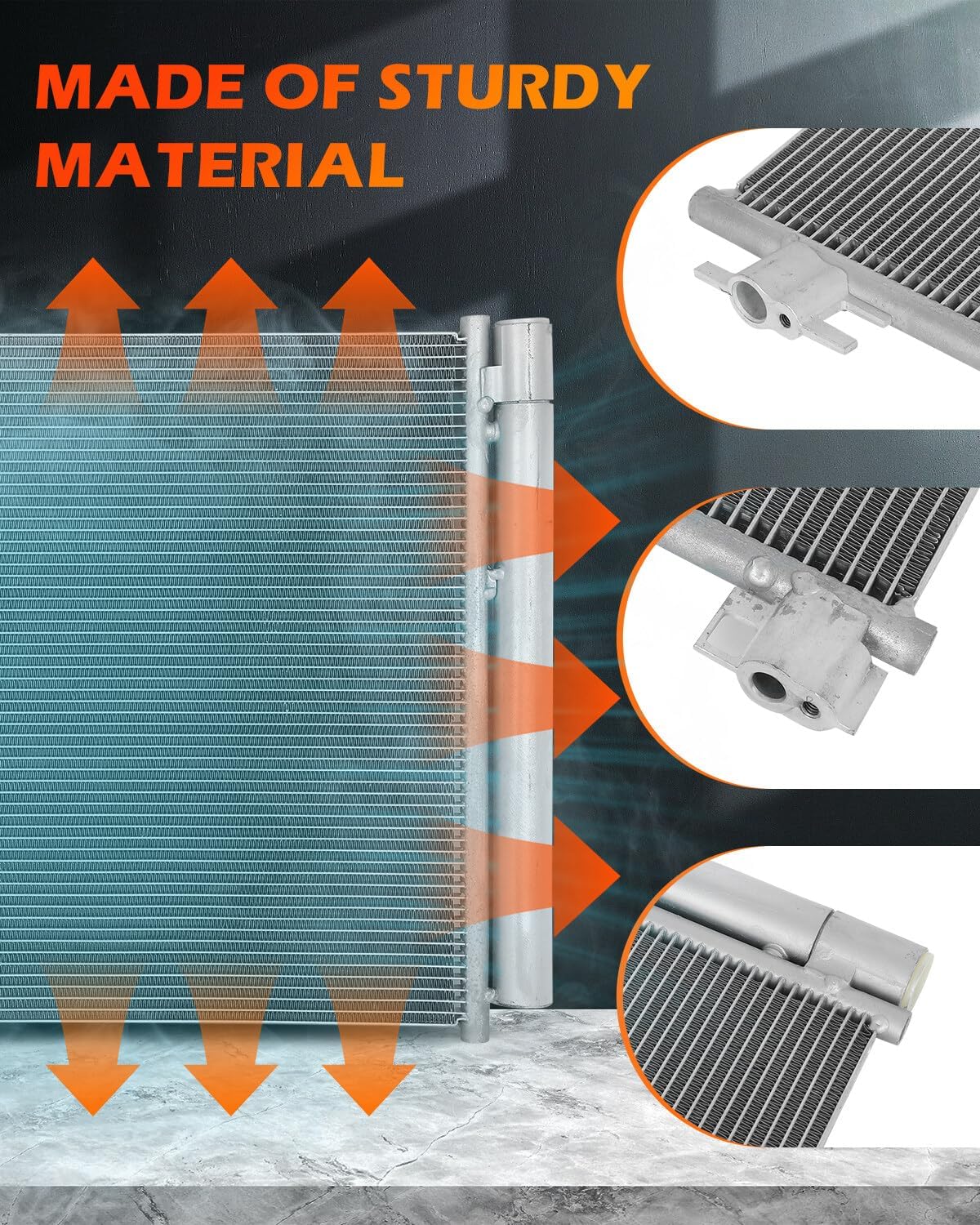 OCPTY Aluminum A/C Condenser Replacement Fit for 2018-2023 for Nissan Kicks 1.6L 2020-2023 for Nissan Sentra 2.0L 2020-2023 for Nissan Versa 1.6L